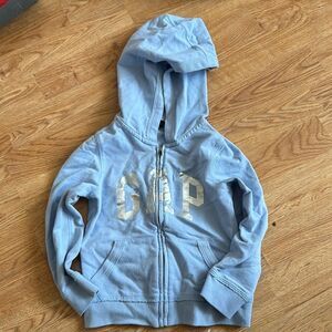 Gap Girls Size 4 Hoodie Pale Blue Full Zip Casual